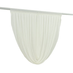 4ft x 4ft Sheer Chiffon Backdrop Valance Drapes – Ivory Curved Swag Topper Panel