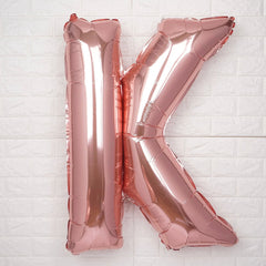 40" Metallic Rose Gold Mylar Foil Helium Air Alphabet Letter Balloon - K