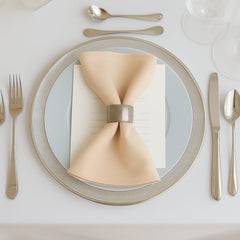 5 Pack Beige Scuba Napkins – 17"x17", Wrinkle-Free & Stain Resistant Cloth Napkins