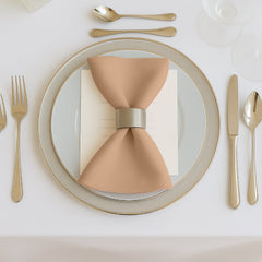 5 Pack Nude Scuba Napkins – 17"x17", Wrinkle-Free & Stain Resistant Cloth Napkins