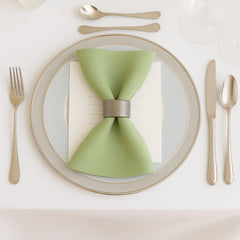 5 Pack Sage Green Scuba Napkins – 17"x17", Wrinkle-Free & Stain Resistant Cloth Napkins