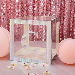 4 Pack 5" Iridescent Alphabet Stickers Banner, Customizable Stick on Letters - C