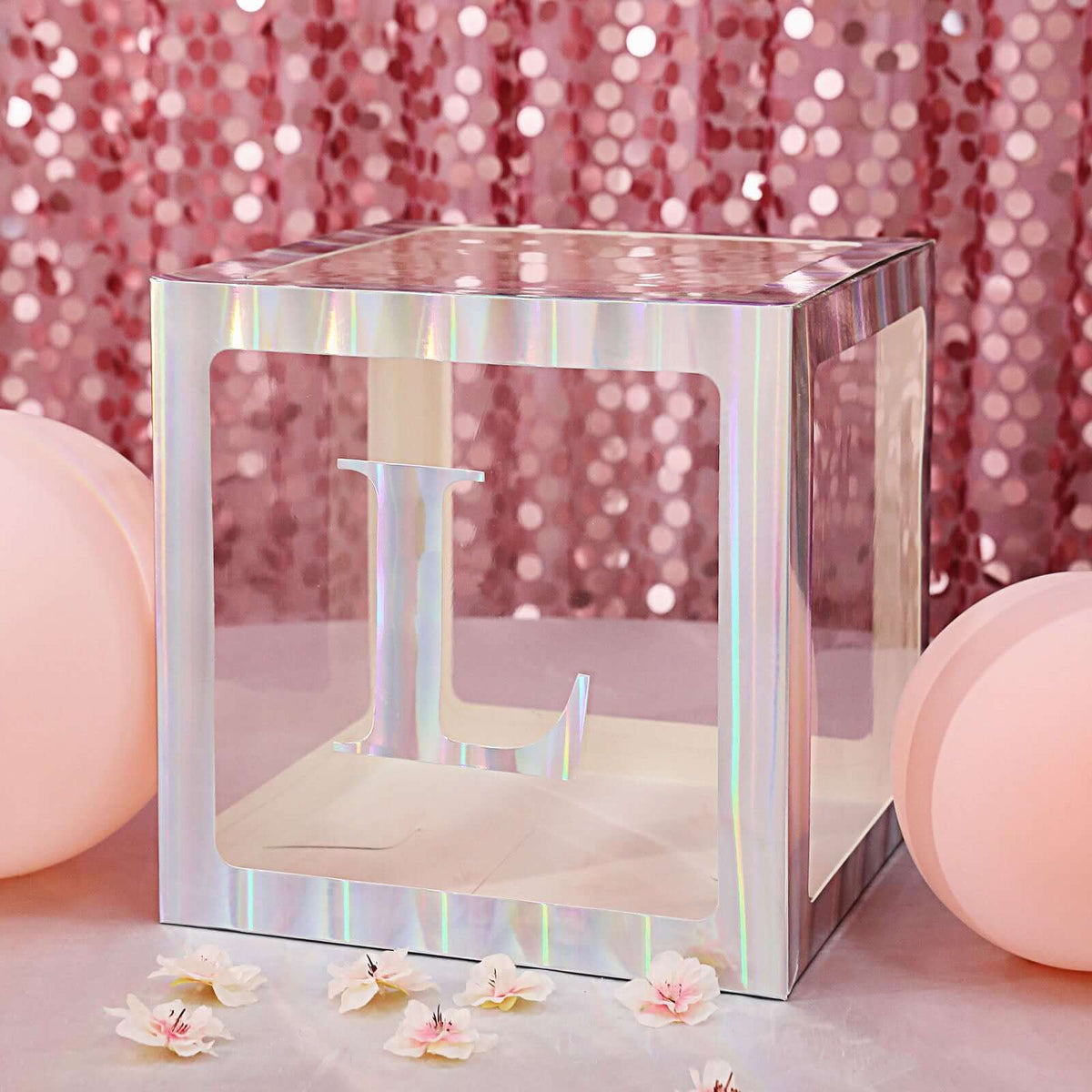 4 Pack 5" Iridescent Alphabet Stickers Banner, Customizable Stick on Letters - L