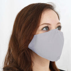 5 Pack 2 Ply Silver Ultra Soft 100% Organic Cotton Face Masks, Reusable Fabric Masks With Soft Ear Loops