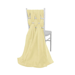 5 Pack Chiffon Chair Sashes Yellow - Soft & Lightweight Designer Chair Bows 22"x78"