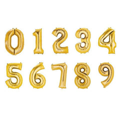 40" Shiny Metallic Gold Mylar Foil Helium Air 0-9 Number Balloons