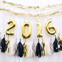 40" Shiny Metallic Gold Mylar Foil Helium Air 0-9 Number Balloons