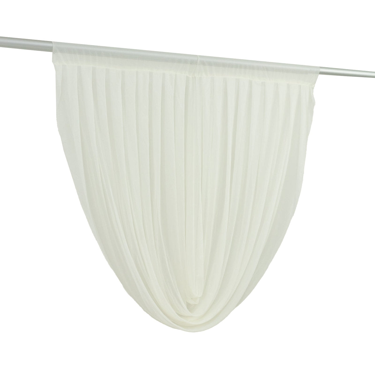 4ft x 4ft Sheer Chiffon Backdrop Valance Drapes – Ivory Curved Swag Topper Panel