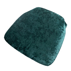 5 Pack Crushed Velvet Seat Pad Covers for Chiavari Chairs – Hunter Emerald Green Fitted Dining Chair Cushion Slipcovers, Washable & Reusable