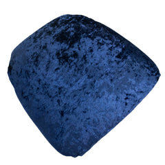 5 Pack Crushed Velvet Seat Pad Covers for Chiavari Chairs – Navy Blue Fitted Dining Chair Cushion Slipcovers, Washable & Reusable