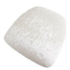 5 Pack Crushed Velvet Seat Pad Covers for Chiavari Chairs – White Fitted Dining Chair Cushion Slipcovers, Washable & Reusable
