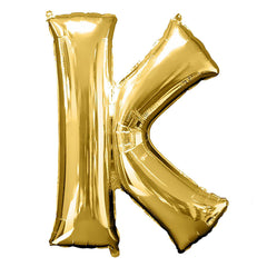 40" Shiny Metallic Gold Mylar Foil Helium Air Alphabet Letter Balloon - K