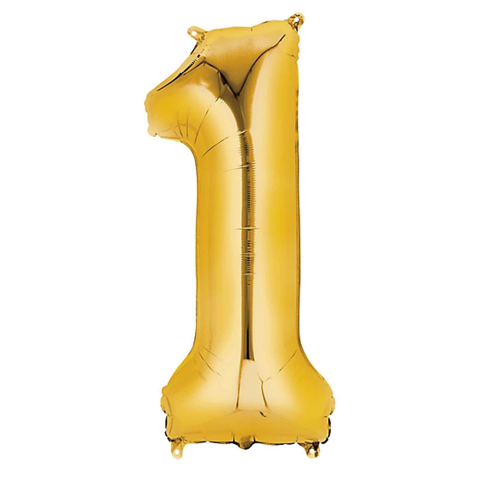 40" Shiny Metallic Gold Mylar Foil Helium Air 0-9 Number Balloons